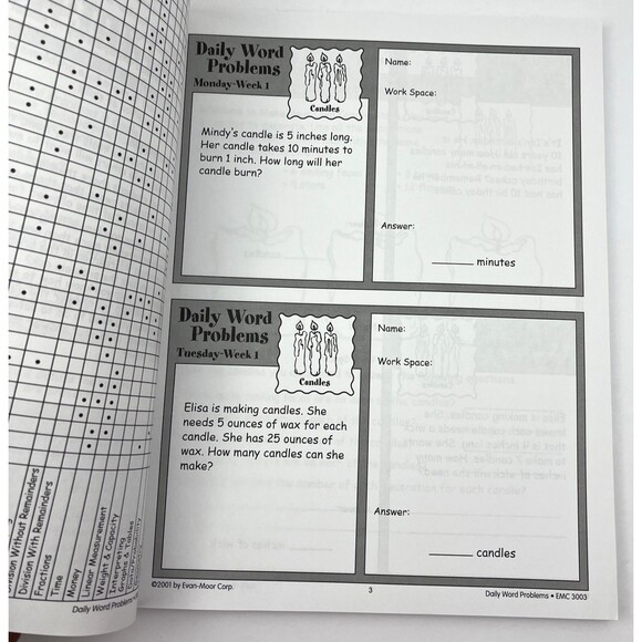 Daily Word Problems, Grade 3 Math - Great for homeschool - NEW OUT OF PRINT - Picture 3 of 15